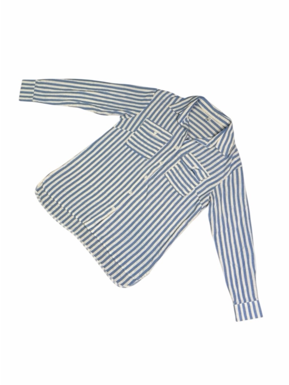 Boutique RSWO Blue & White Stripe Long Sleeve Button Down - Size Small - Picture 6 of 16